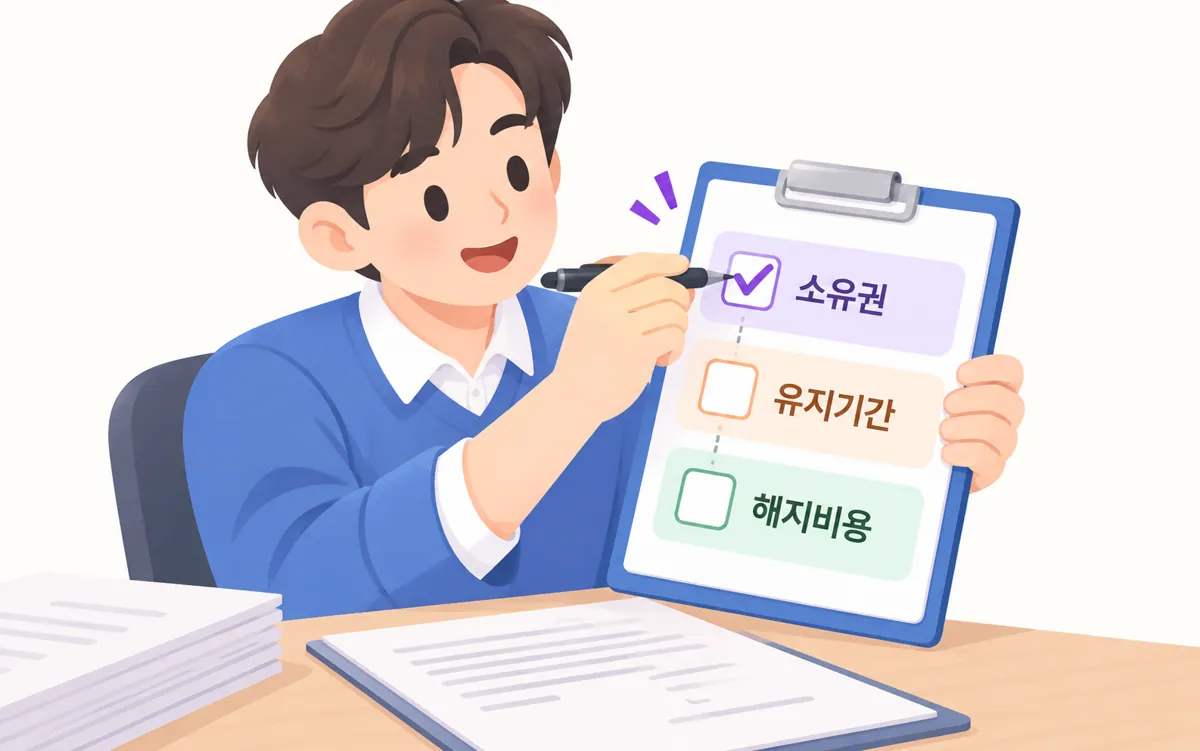 계약 전에 확인할 소유권·유지 의무 기간·해지 비용 체크리스트