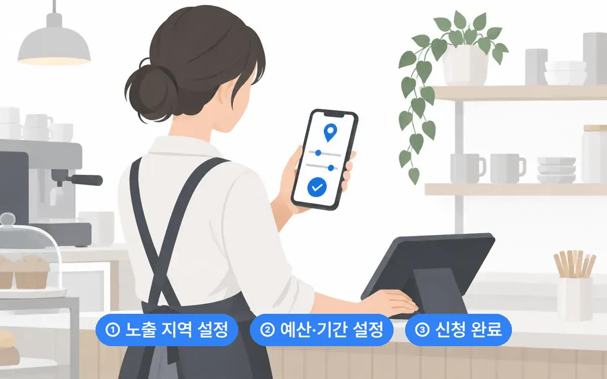 스마트플레이스에서 광고 신청하는 화면 흐름